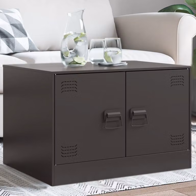 Maison Exclusive - Tavolino nero 67x50x44 cm in acciaio