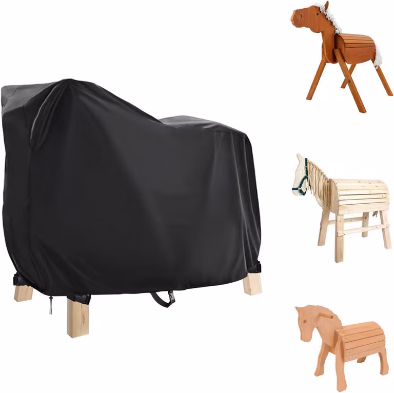 Telo protettivo per cavallo di legno, impermeabile, dimensioni 140 x 100 x 130 cm, per uso esterno