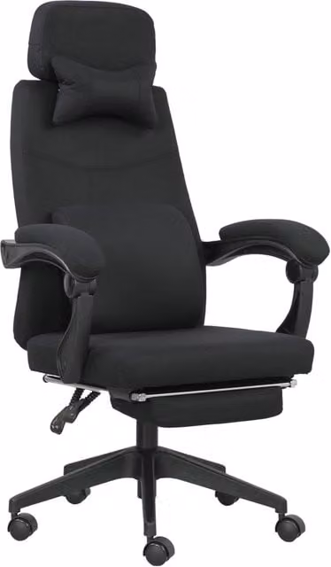 Poltrona da Ufficio Executive XYLO con Poggiapiedi, Schienale Regolabile e Riposatesta, Rotazione 360°, Nero