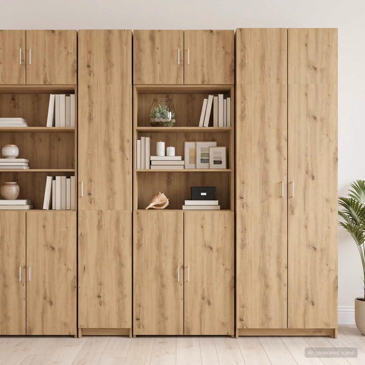 Armadio per la conservazione moderno vidaXL in legno e MDF color marrone rovere con ripiani interni e ante a battente L/P/H: 70.0 x 42.5 x 225.0 cm