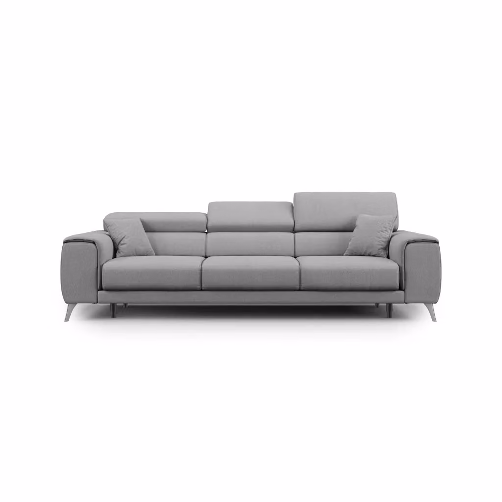 Divano Fusion Divani.Store con 3 sedute allungabili in tessuto smacchiabile grigio L: 260 cm – 2