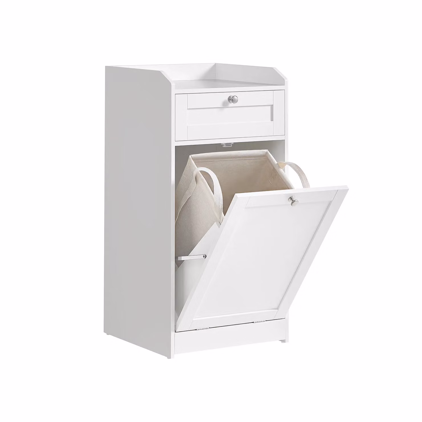 Mobile Portabiancheria per Bagno con Cassetto e Sacco Rimovibile, 40l cm
