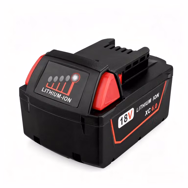 Milwaukee 18V 6Ah batteria di ricambio, batteria agli ioni di litio per utensili elettrici, compatibile con il sistema di batterie Milwaukee M18