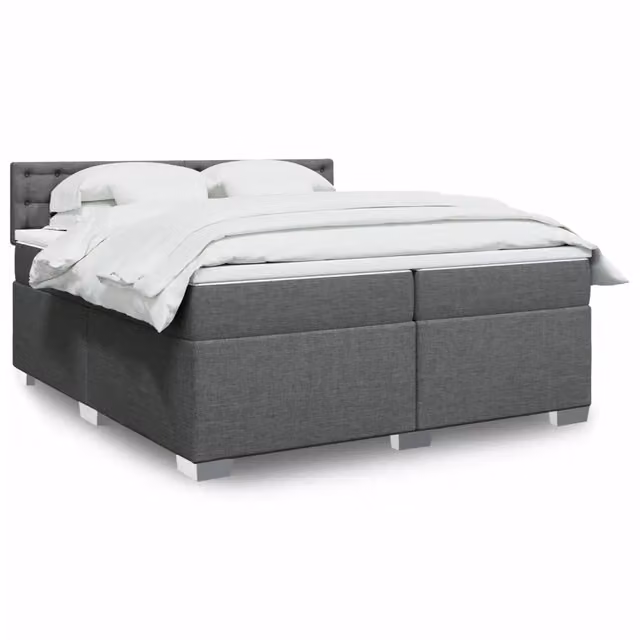 Letto Ibrido con Materasso a Molle vidaXL Grigio e Bianco 200 x 200 cm