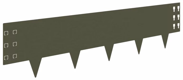 Bordi per prato, confezione da 30 pezzi, dimensioni 100 x 25 cm, acciaio, colore verde oliva