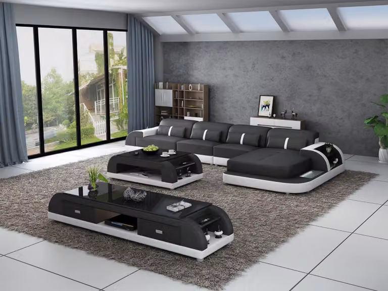 Wohnlandschaft Ecksofa L-Form Sofa Couch Design Couch Leder Modern Polster