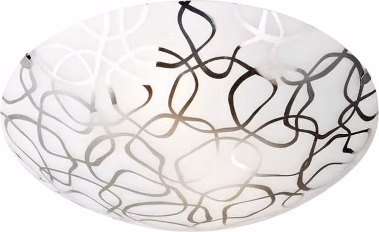 Plafoniera rotonda GALEO cromata nera 1xE27x40W vetro, dimensioni: 9x30x30 cm, IP20 Candellux