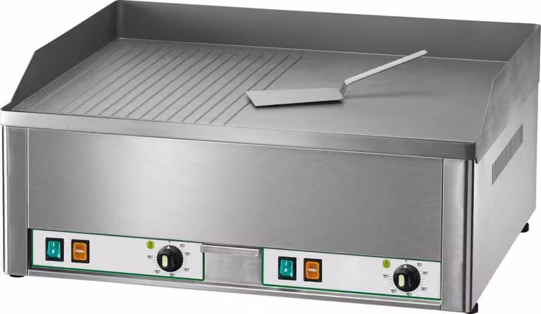 Piastra elettrica grill KBS 6kW 2 zone di riscaldamento 1/2 liscia + 1/2 rigata 665x570x300 mm