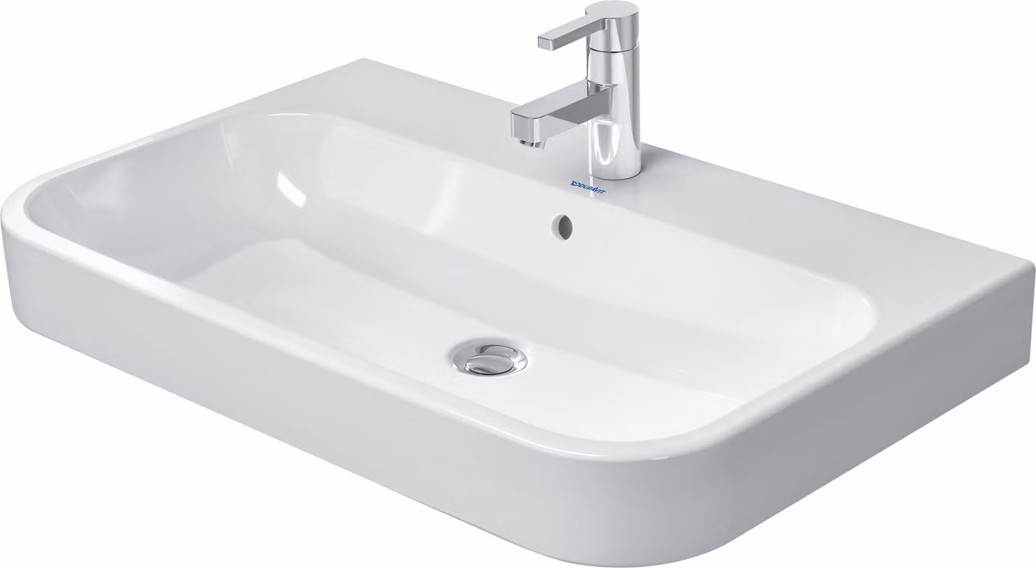 Duravit lavabo pour meuble Happy D.2 80cm, poli, avec trop-plein, 1 trou pour robinetterie, avec plage pour robinetterie,, 2318800027, 2318800027