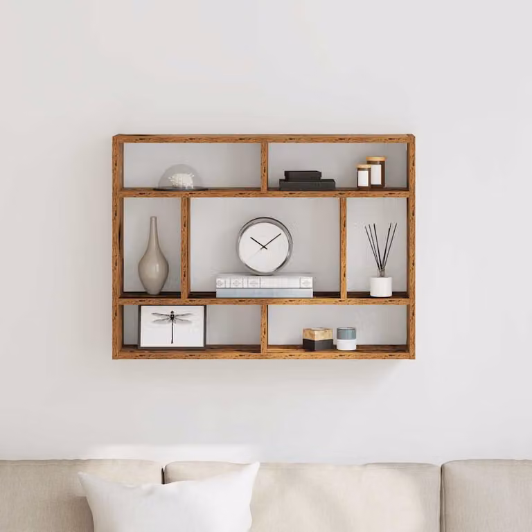 vidaXL Mensola a Muro in Legno di Acacia Marrone Stile Rustico L: 75 cm, P: 16 cm, H: 55 cm