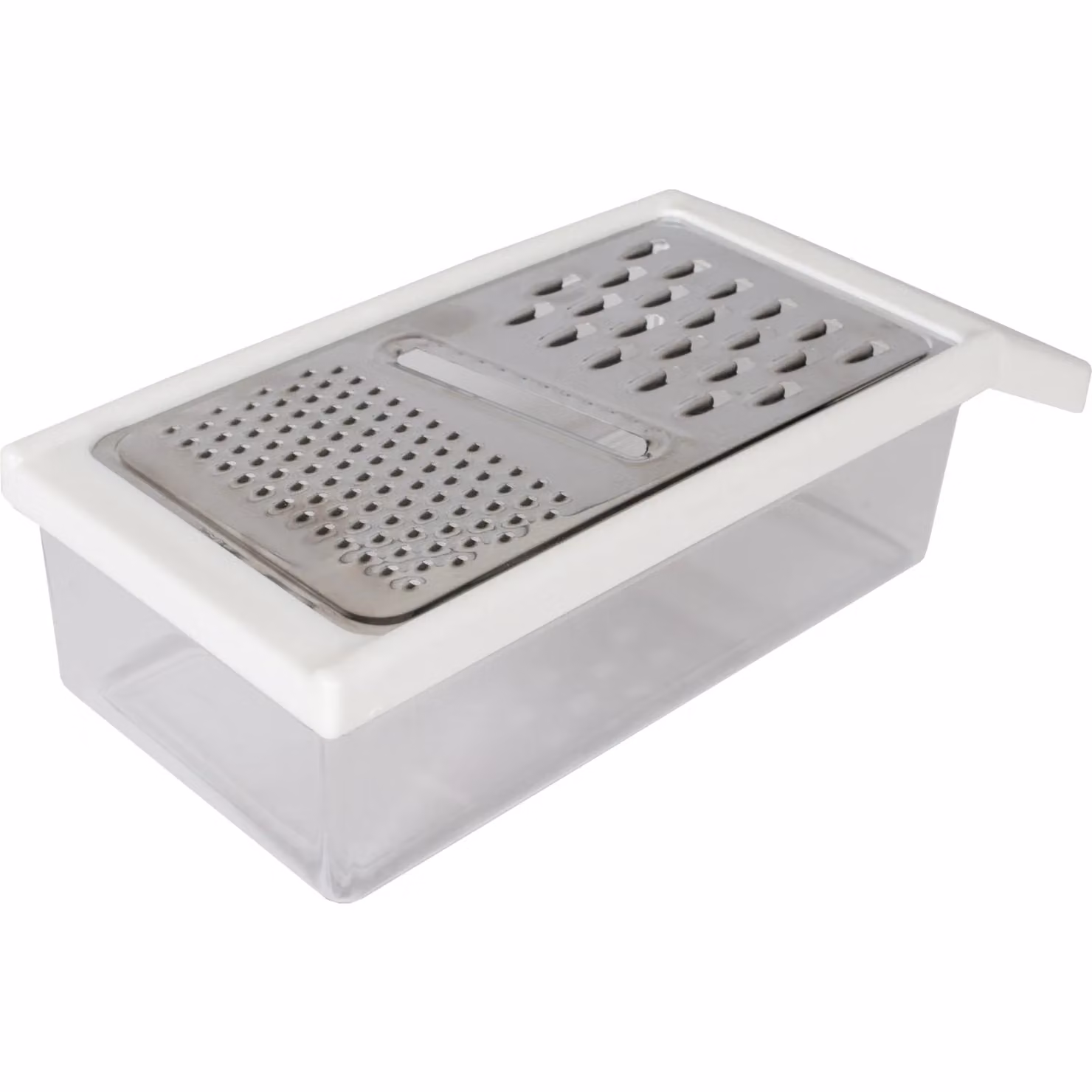 GUSTO CASA Grattugia in Acciaio Inox con Vaschetta da 850 ml e Lame Multiple, Colore Bianco