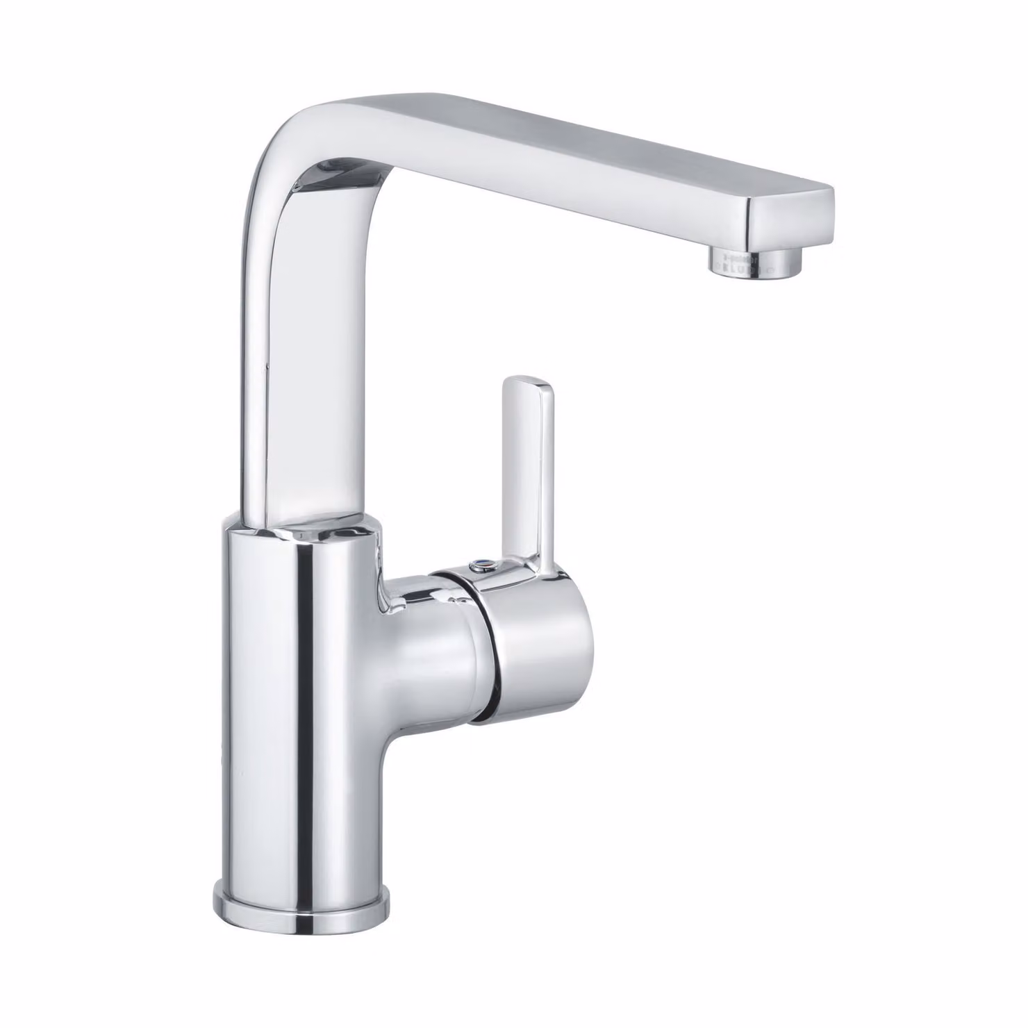 KLUDI ZENTA Mitigeur monocommandé pour lavabo, hauteur d'écoulement 220mm, pivotant, sans garniture d'écoulement, chrome, 420260575, 420260575