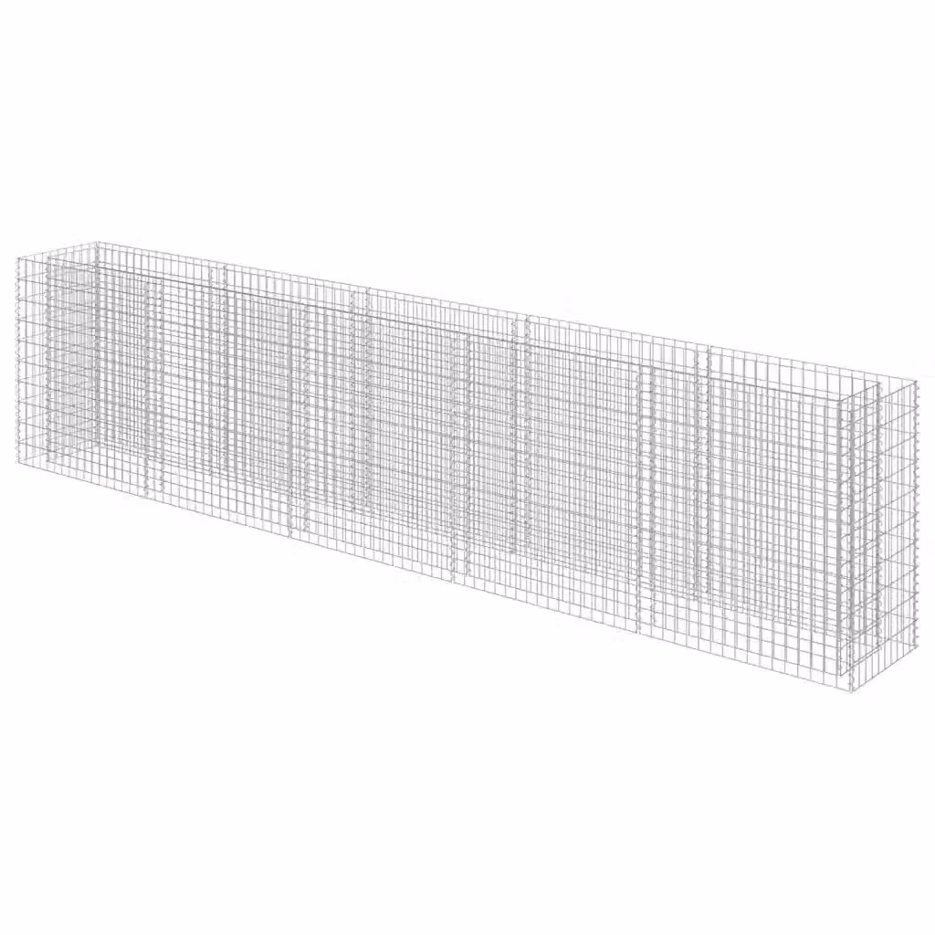 Gabbione Letto Rialzato Videx in Acciaio Zincato Argento L/P/H: 450 x 50 x 100 cm – 2