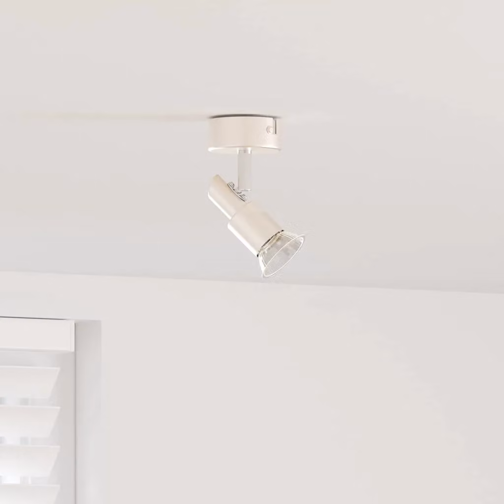 Faretto da soffitto moderno vidaXL in metallo argento con vetro trasparente e attacco E27, L/P/H: 8 x 8 x 10,5 cm