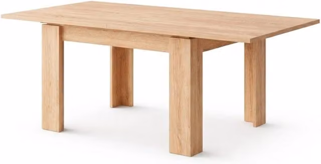 Tavolo da cucina e sala da pranzo allungabile con design moderno in rovere, ideale per 4-8 persone, L/P/H: 90 x 90 / 180 x 90 cm