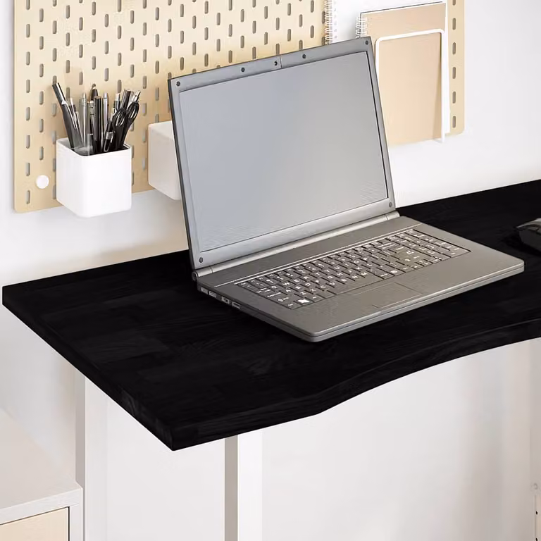 Piano per scrivania vidaXL in rovere massello marrone scuro L: 100 cm, P: 60 cm, H: 2,5 cm