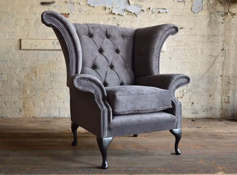 Chesterfield Sessel Fernseh Couch 1 Sitzer Sofa Textil Stoff Couchen Polster