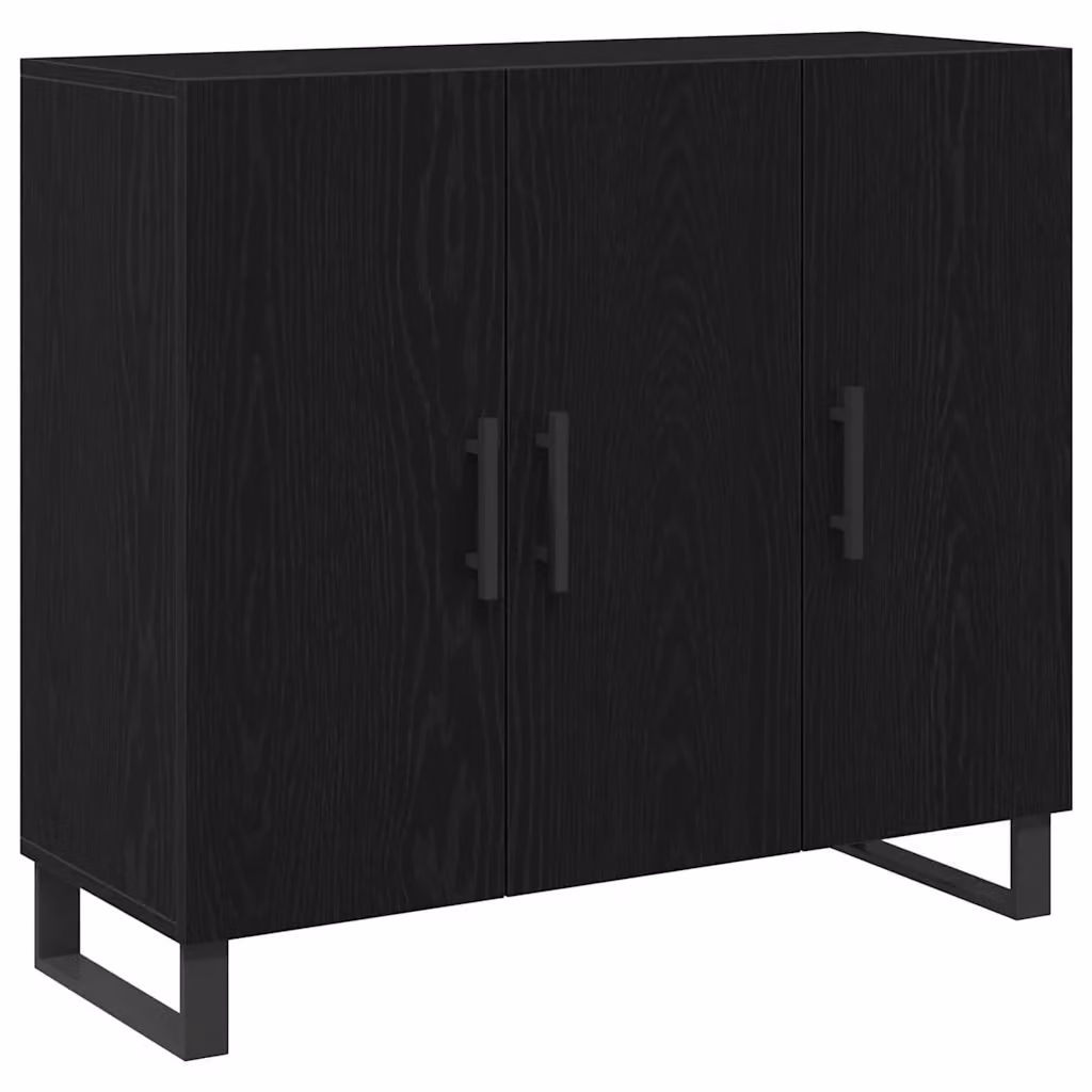 Credenza moderna vidaXL in legno nero L/P/H: 90 x 34 x 80 cm – 2