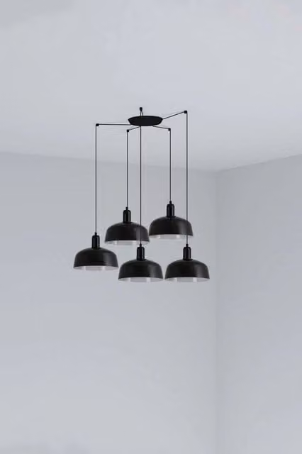 TATAWIN M metallo 5L Lampada a sospensione nera