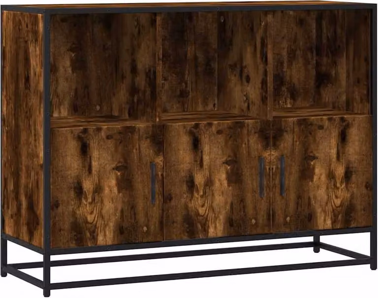 Credenza Rovere Fumo 100x35x76 cm in Legno Multistrato