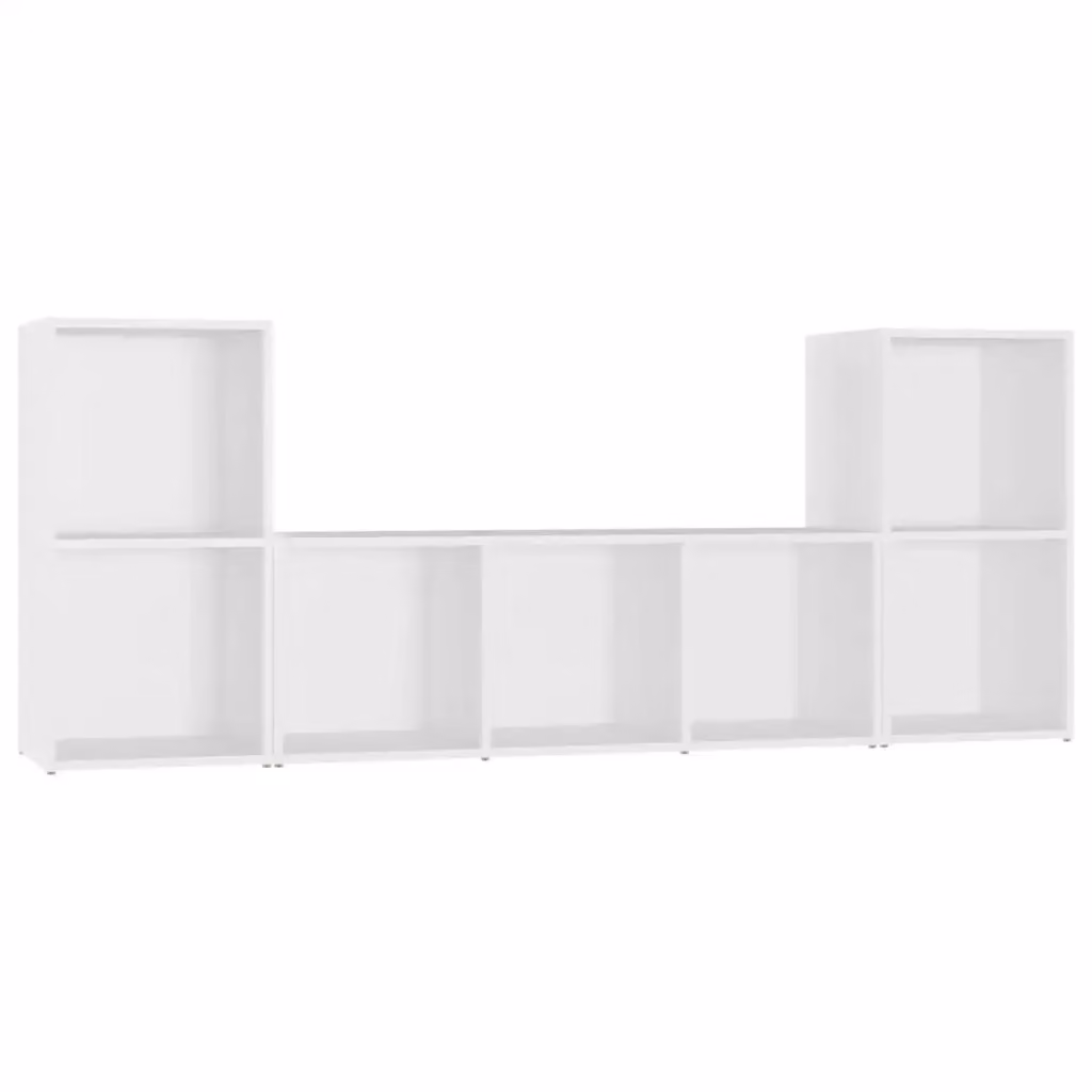 Set di mobili porta TV da 3 pezzi vidaXL in legno MDF bianco stile classico per soggiorno – 2