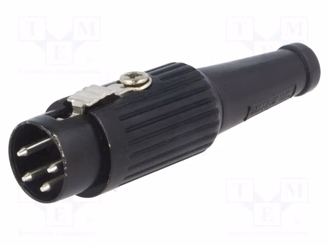 1 connettore dritto DIN, connettore a spina, 4 pin, maschio, sistema a 216°, per cavi 591-0400, connettore DIN