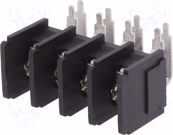 1 x Barra di collegamento per cavi da 11 mm con angolo di 90°, capacità: 4, 4 mm², modello DG66RT-04P-13-00AH