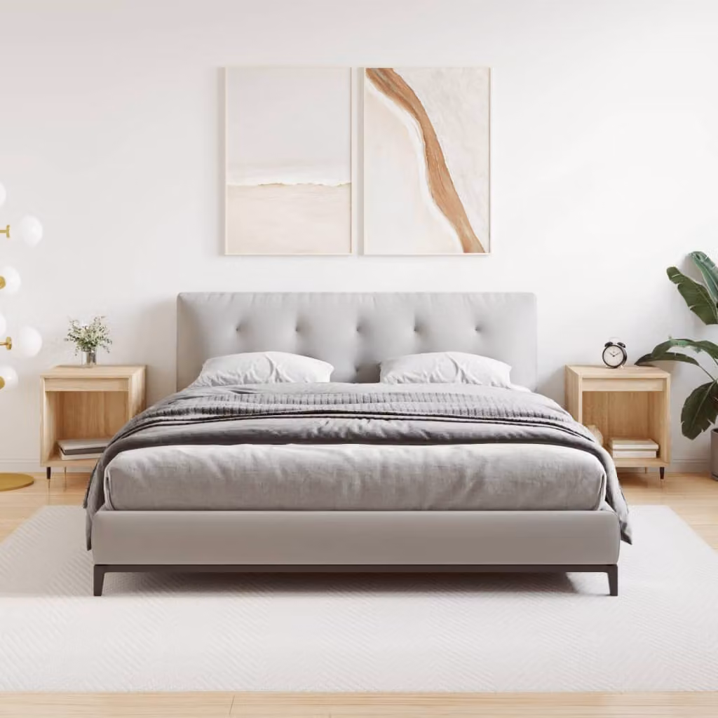 Set di 2 comodini sospesi vidaXL in legno Rovere Sonoma, L 40 cm x P 35 cm x H 50 cm