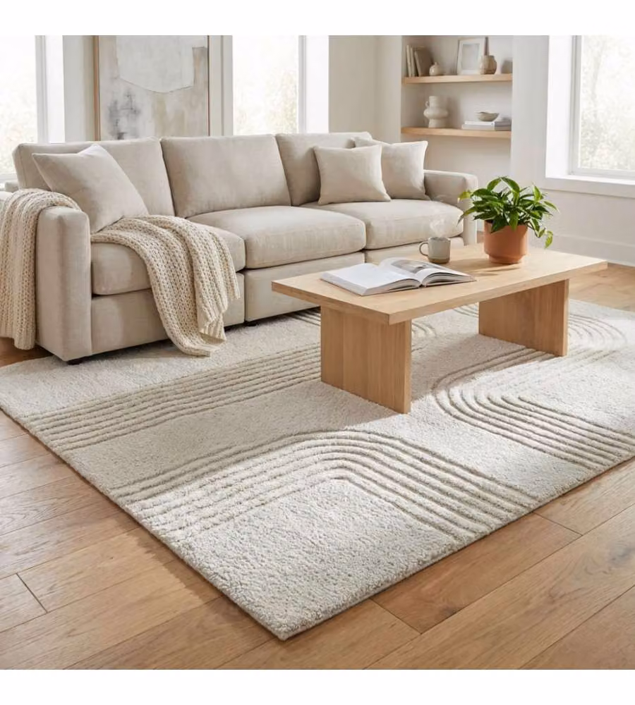Cosma Tappeto Christophe in Lana Bianco 160x230 cm Rettangolare Moderno