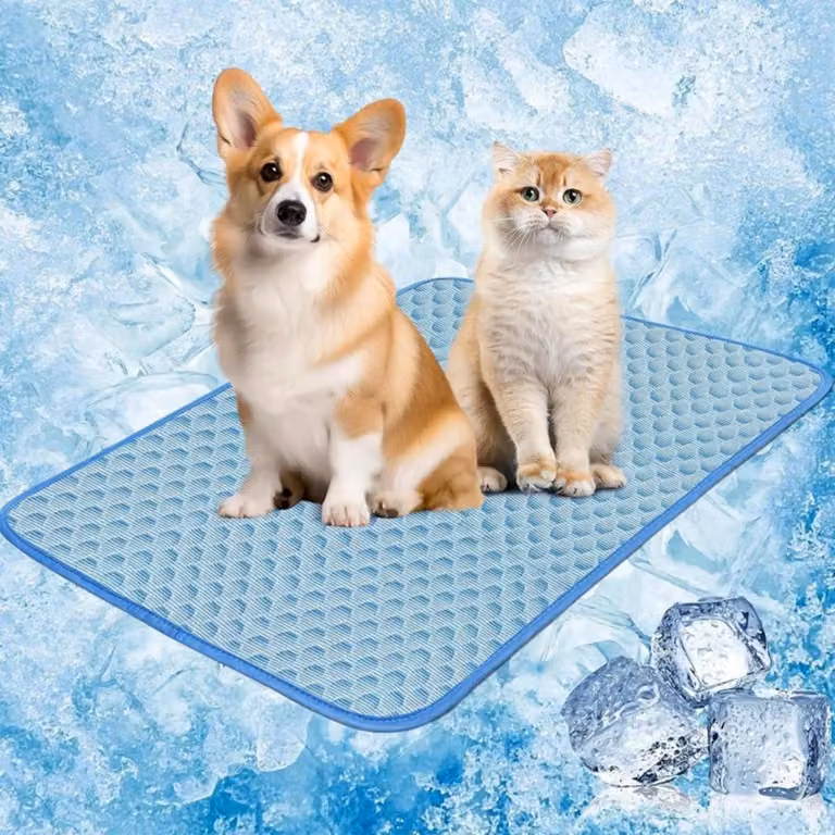 Tappetino refrigerante per cani e gatti, 50x40 cm, auto-refrigerante, traspirante, resistente all'usura e ai morsi