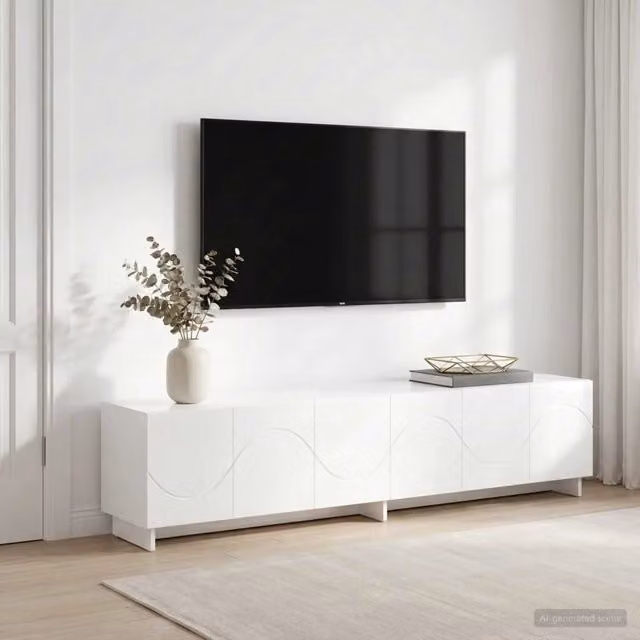 Supporto TV moderno vidaXL in legno bianco lucido L/P/H: 180 x 34,5 x 40 cm