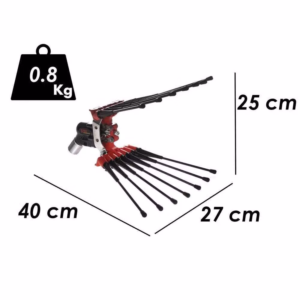 Pettine pneumatico doppio di ricambio per abbacchiatore scuotioleve V8 Carbon LISAM colore rosso – 2