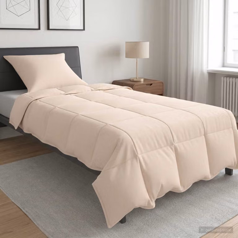 Set di 2 piumoni invernali vidaXL in kapok e cotone, beige, L 135 x P 200 cm