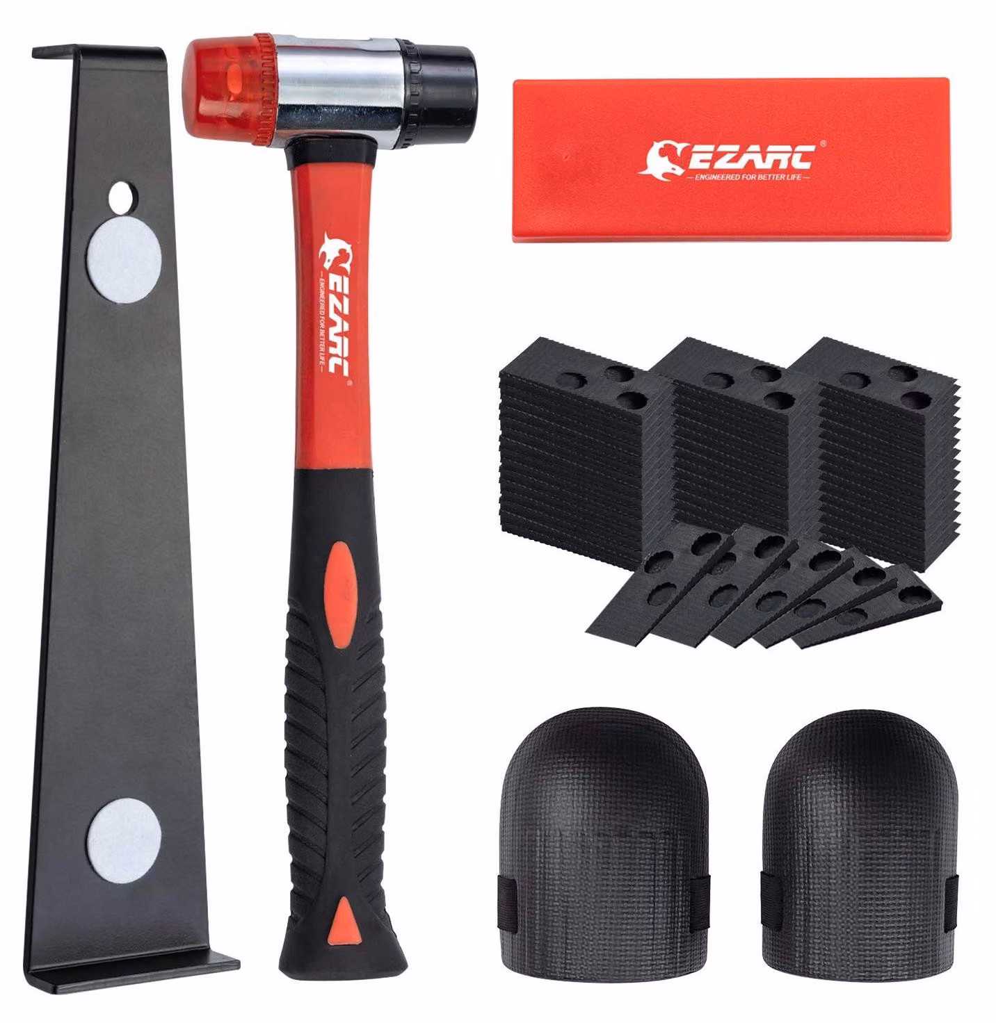 Kit per l'installazione di pavimenti in laminato, completo di utensili e distanziatori