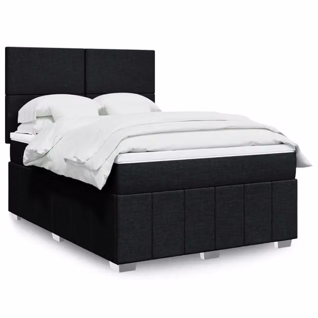 Letto Ibrido vidaXL con Giroletto a Molle e Materasso Nero e Bianco L/P: 140 x 200 cm