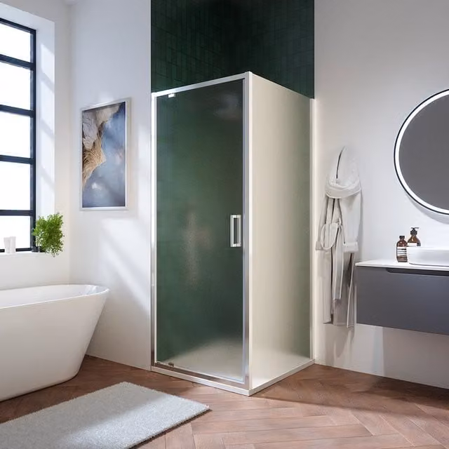 Box doccia 90x90 cm con apertura a battente vetro 6mm opaco h195 cm | Aruba