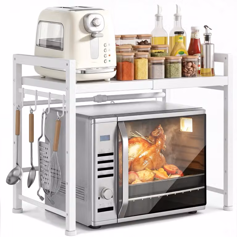 Solidchoice - Ripiano estendibile per microonde con 2 ripiani, ideale per l'organizzazione della cucina