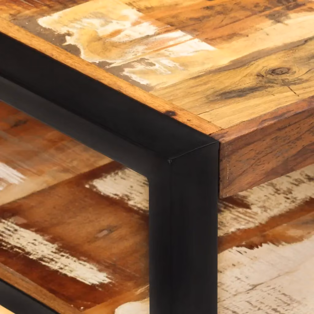 Tavolino da salotto rettangolare vidaXL in legno di teak e mango marrone stile rustico L: 120 cm, P: 60 cm, H: 40 cm – 2