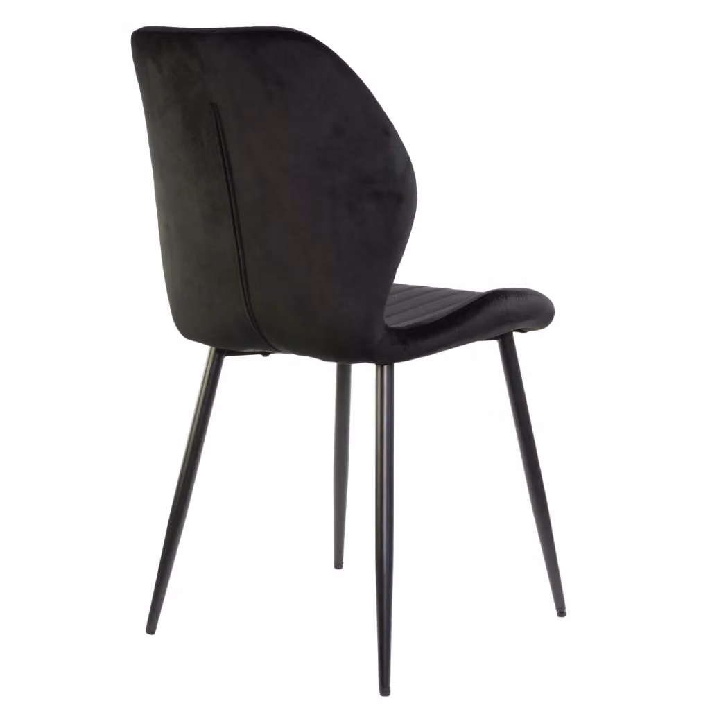 Set di 4 sedie Marvin in velluto con struttura in metallo nero opaco per soggiorno e ufficio – 2