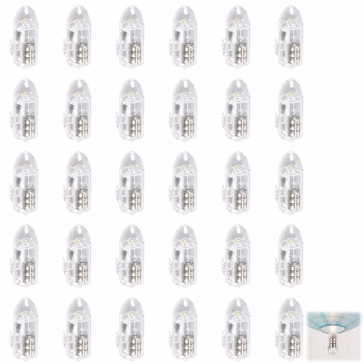 30 lampadine LED mini, luce bianco caldo, con interruttore, per decorazioni