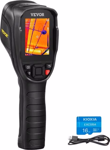 Termocamera infrarossa Overeem Products per la detezione di perdite di calore e guasti nelle condutture, colore nero