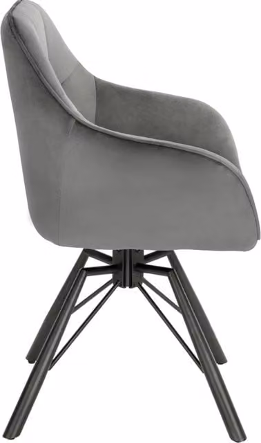Set da 2 Sedie da Pranzo Girevoli in Velluto con Schienale Morbido e Braccioli, 58,5x82,5x54,5 cm