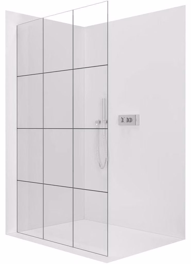 CERANO - Box doccia Walk-in Crystal L/P - 8 mm - sistema senza montanti - cromato, vetro industriale - 130x200 cm