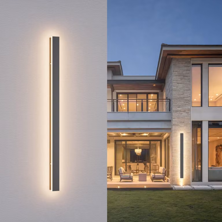 Lampada da parete esterna a LED, 30W, 100cm, grigio scuro, luce calda 3000K