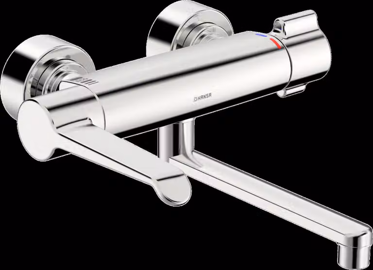HANSA HANSAclinca Safety + robinetterie de lavabo, saillie 285 mm, levier de commande long, chromé, 08805202, 08805202