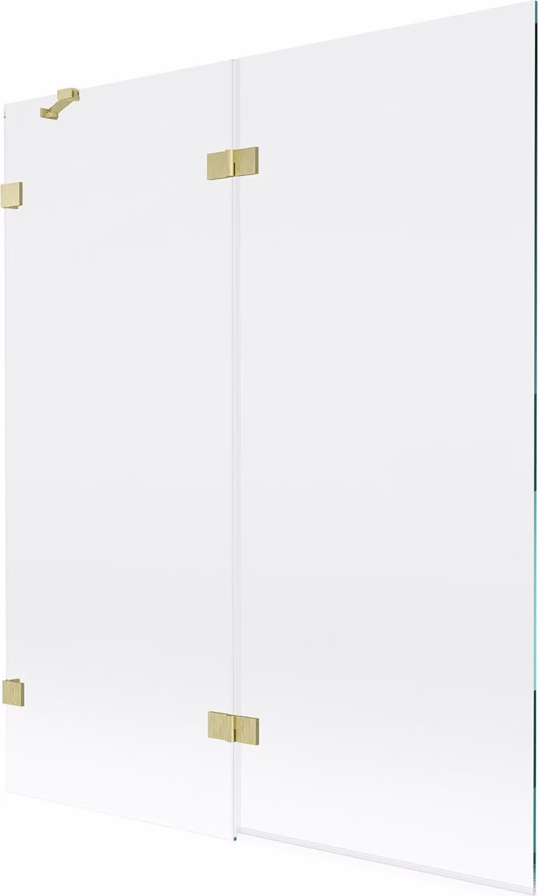 Mexen Lunar paratia doccia 2 ante sinistra 140 x 150 cm, trasparente, oro spazzolato - 897-140-100-55-00-L