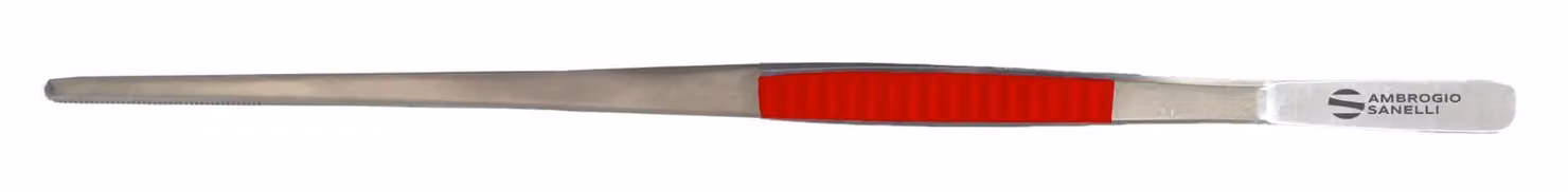 Pinza Chef, acciaio inox 30cm con inserto Rosso Ambrogio Sanelli