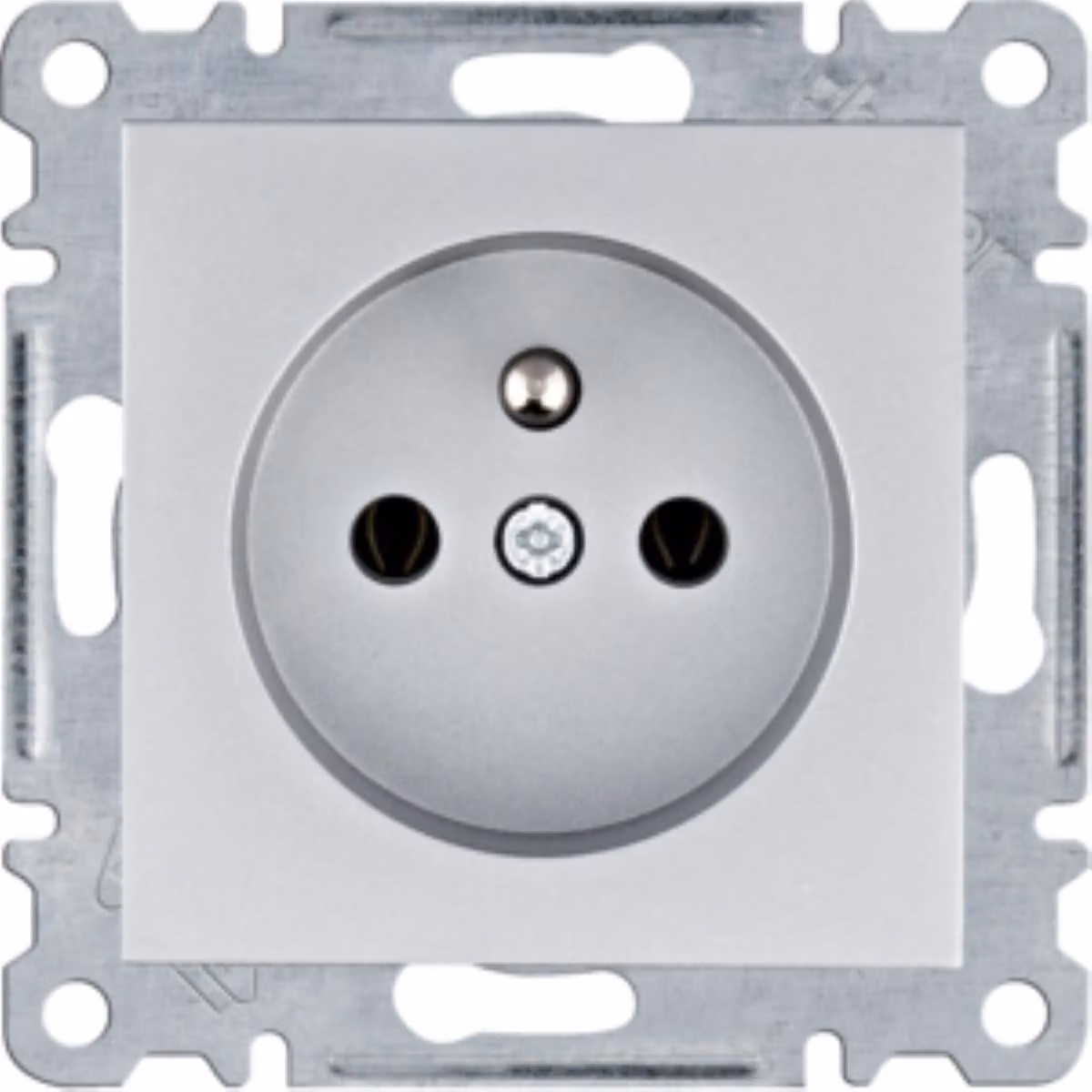 Presa con contatto di protezione HAGER lumina 16A 250VAC argento WL1022