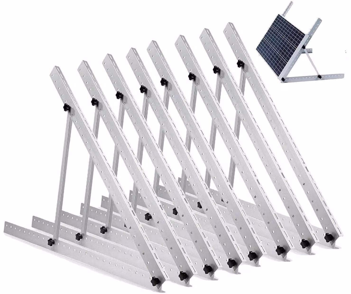 Supporto per pannelli solari, inclinazione regolabile, struttura in alluminio resistente, confezione da 4 set