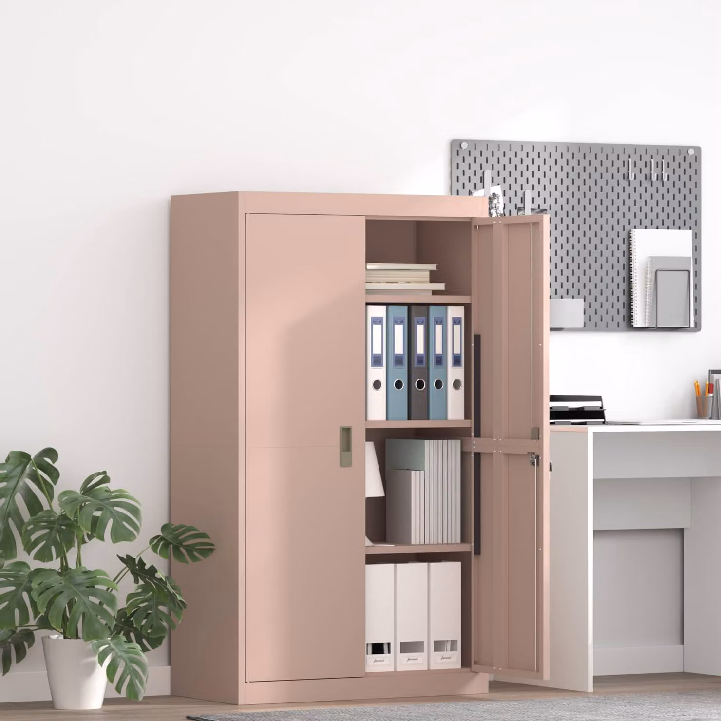 vidaXL Armadio Rosa 80 x 40 x 140 cm Acciaio